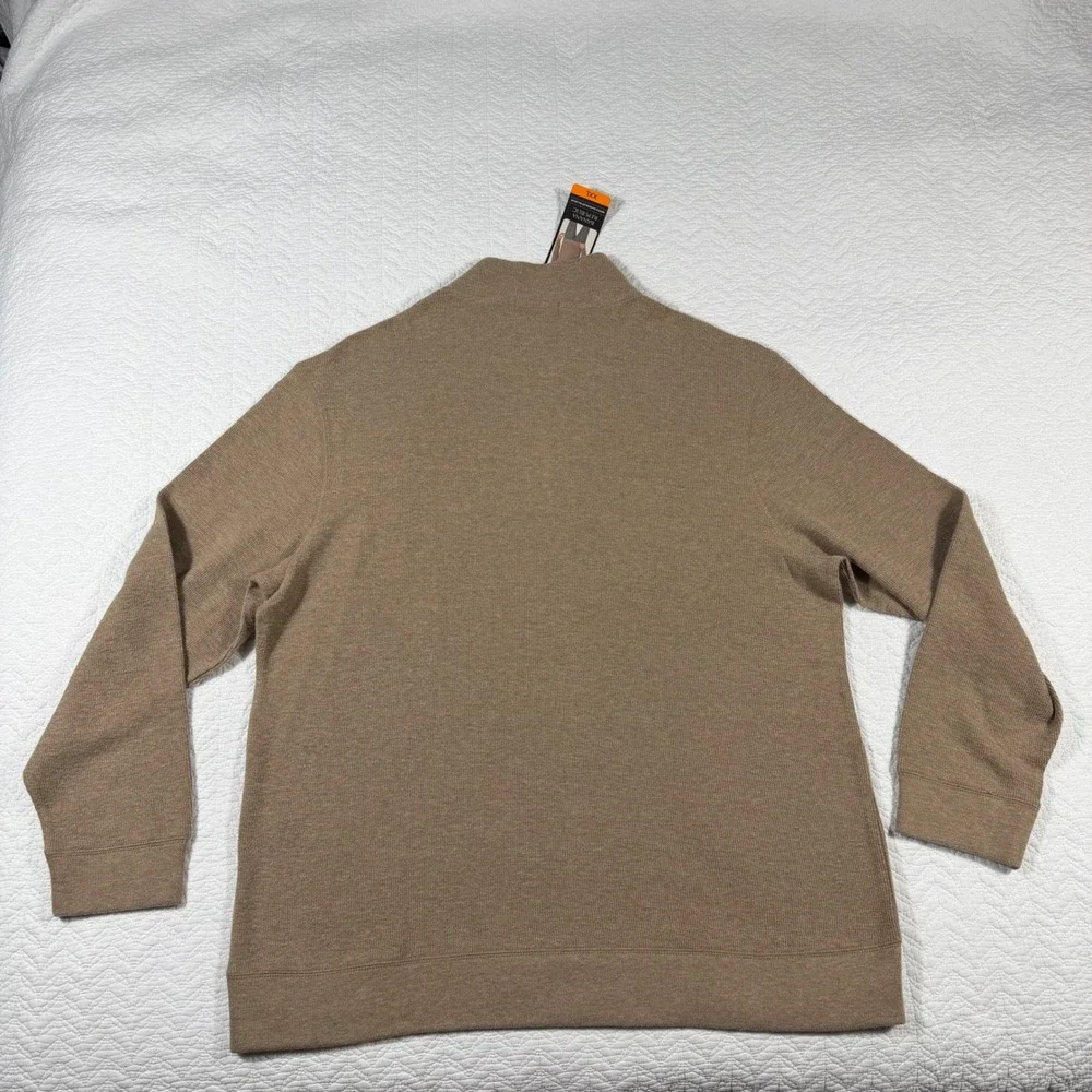 NWT Banana Republic‎ Mens XXL Tan Quarter Zip Pullover Sweater Cotton Blend LS